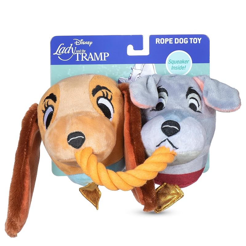 Brinquedo de Corda para Cães Lady and The Tramp com Pelúcia e Apito Disney, 35,56 cm