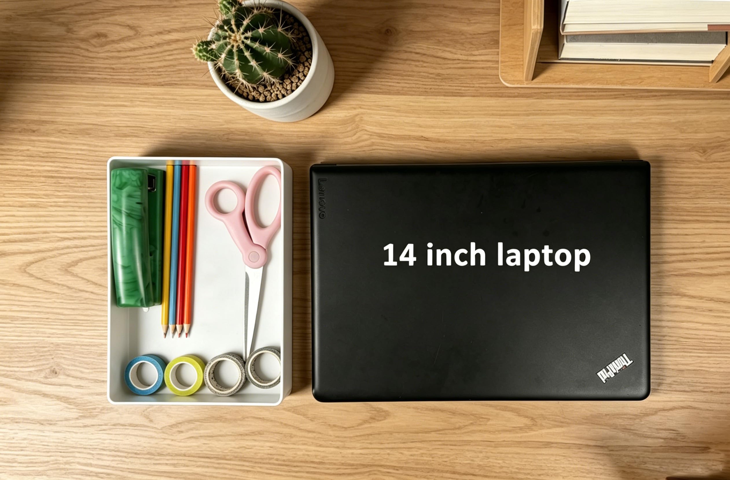 Amazon Basics Rectangular Organizador de plástico, bandeja para accesorios, 24 x 17 x 5 cm, blanco