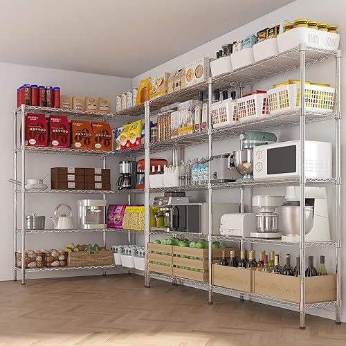 Miniatura 2 de VINGLI Estantes de almacenamiento de 5 niveles, estantería de metal resistente de 1430 libras, estantería de garaje mejorada de 58 pulgadas de