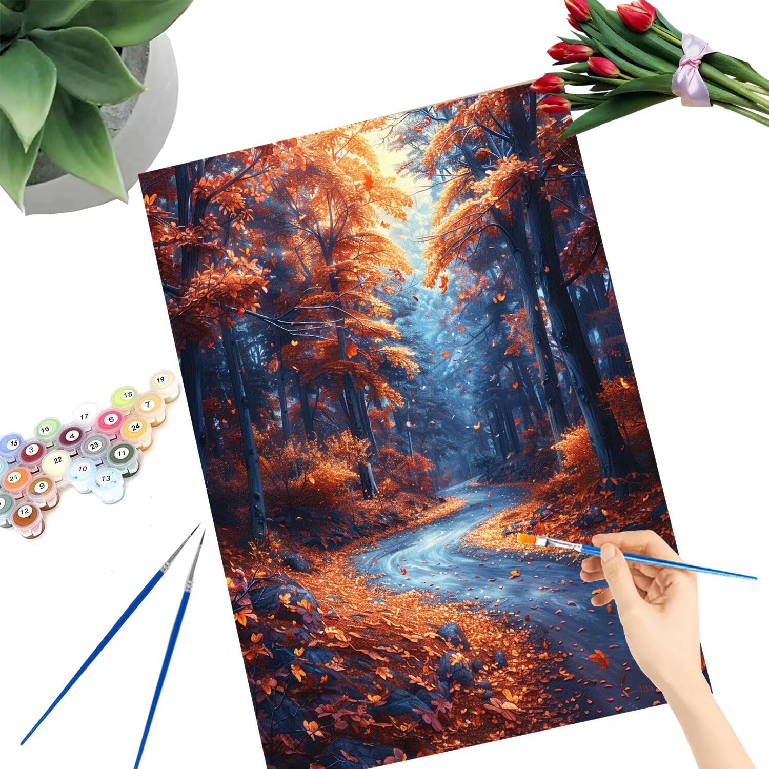 Pintar por Numeros Adultos pintar por numeros niños manualidades niños 10 años, DIY Pintar por Números de Pincel y Pintura acrílica Decoraciones para el Hogar Manualidades, sin Marco 60x80cm C-94