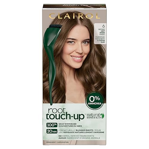 Clairol Natural Instincts Root Touch-Up - Tinte permanente para el cabello, 6 colores de cabello castaño claro, paquete de 1 unidad