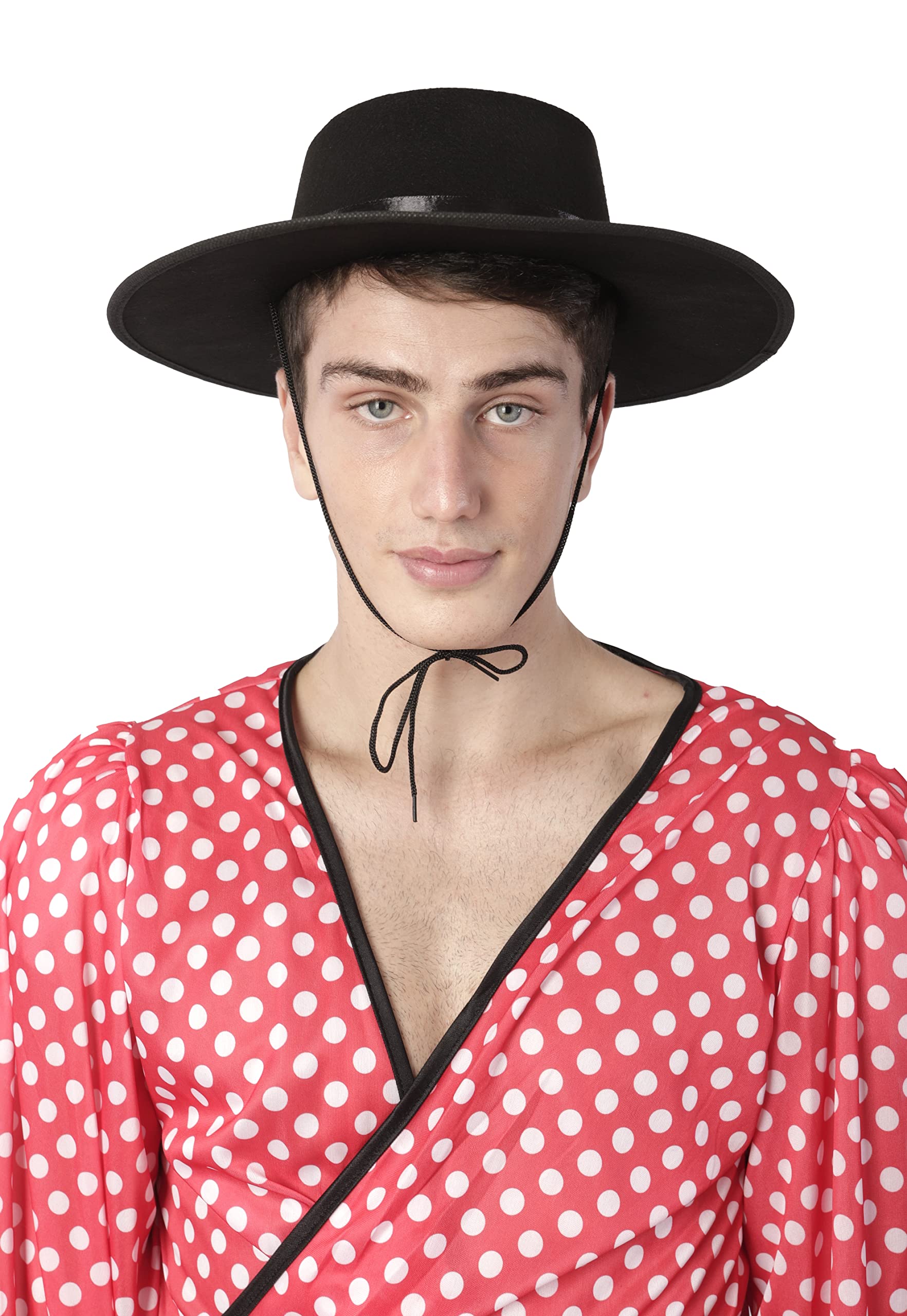 Carnavalife Sombrero Cordobés de Negro y Rojo para Adulto y Niño