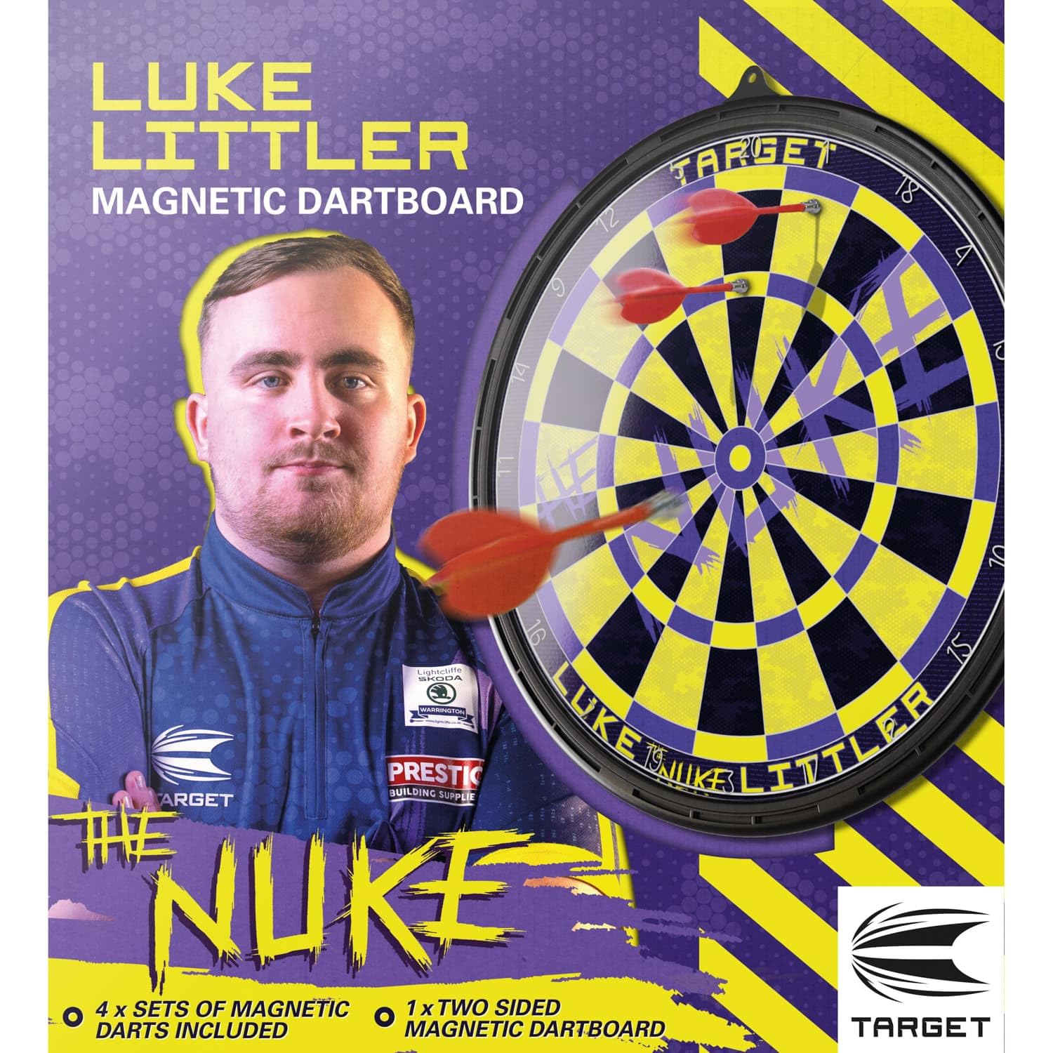 MEHRU Luke Littler Magnetic Dartboard Set Premium Quality Magnetic Darts for Safe Indoor Play, Ideal for Kids & Adults, Easy-to-Use, Fun for All Ages