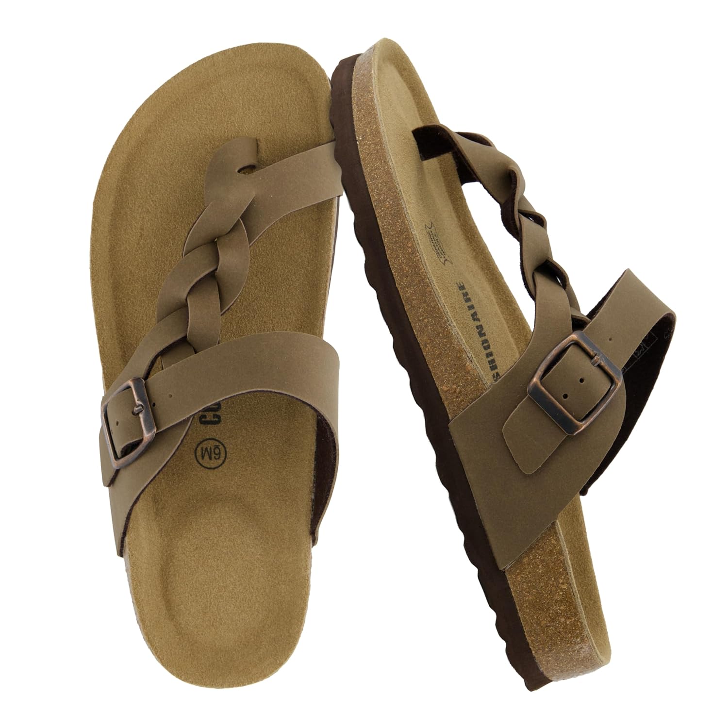 CUSHIONAIRE Womens Libby Cork footbed Sandal with Comfort and Wide Widths Available