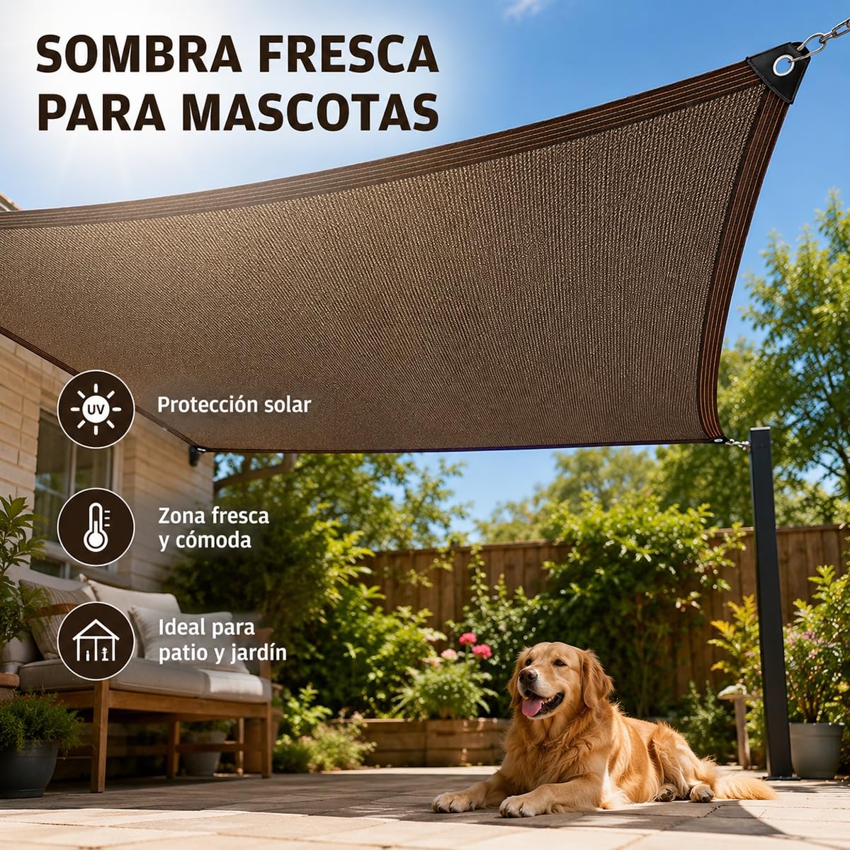 Telo Ombreggiante Esterno, Rete Ombreggiante con Occhielli, Rettangolare | Rete Ombreggiante Traspirante, Protezione UV 90%, per Serra, Patio, Pianta, Pollaio, Auto, Piscina, Esterni(6x6m)