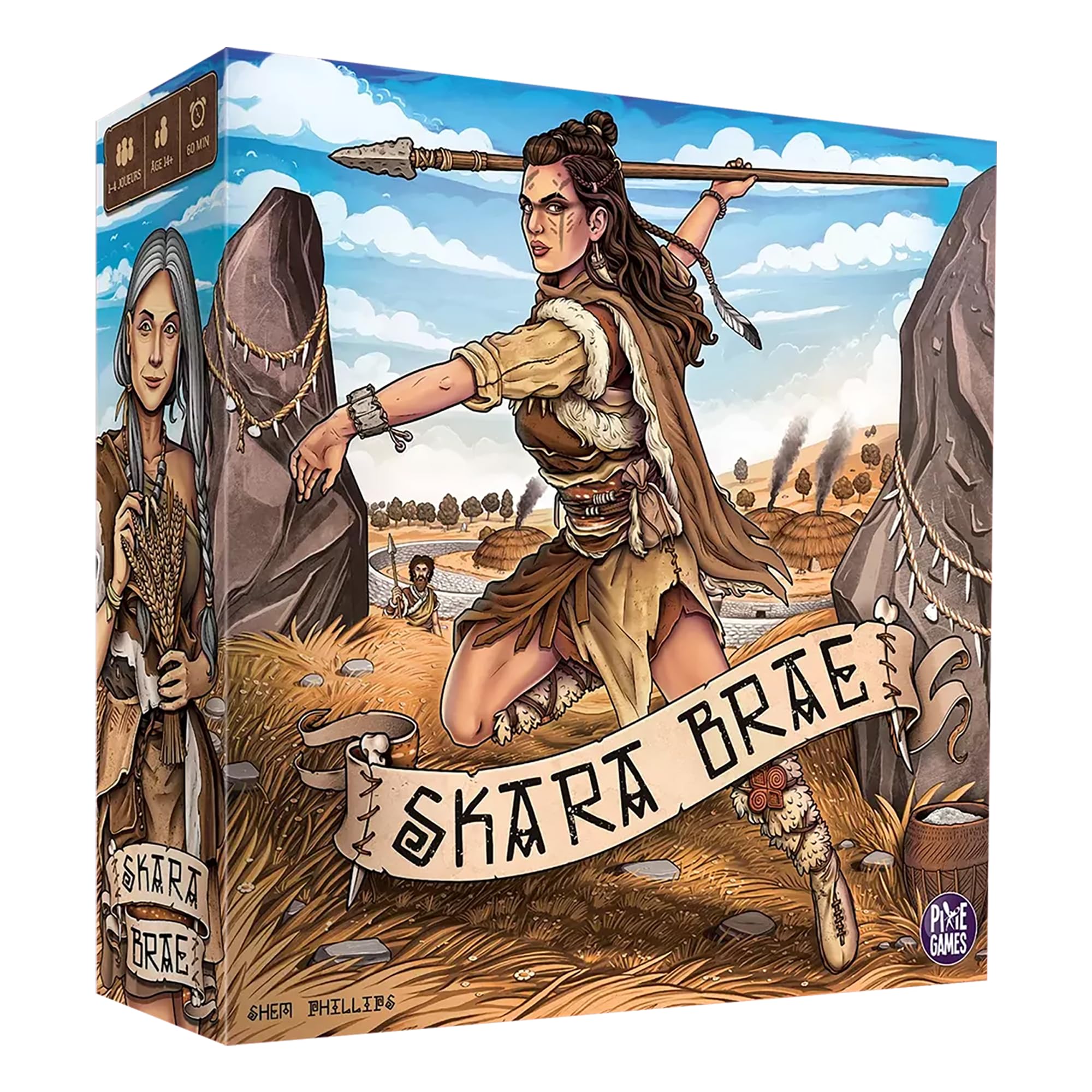 Pixiegames – Skara Brae – Jeu de Société Expert – Stratégie, Gestion et Placement d’Ouvriers – 1 à 4 Joueurs – Dès 14 Ans – Version Française