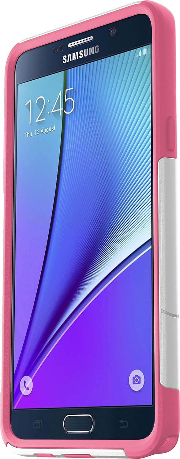 OtterBox Commuter Cell Phone Case for Samsung Galaxy Note5 - Retail Packaging - Hibiscus Frost (White/Hibiscus Pink) -