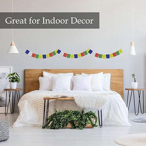 Miniatura 3 de Banderas tibetanas hechas a mano de oración de afirmación tela bandera de la paz de 5 5 x 5 pulgadas banderas de oración del Himalaya Nepal tibetano