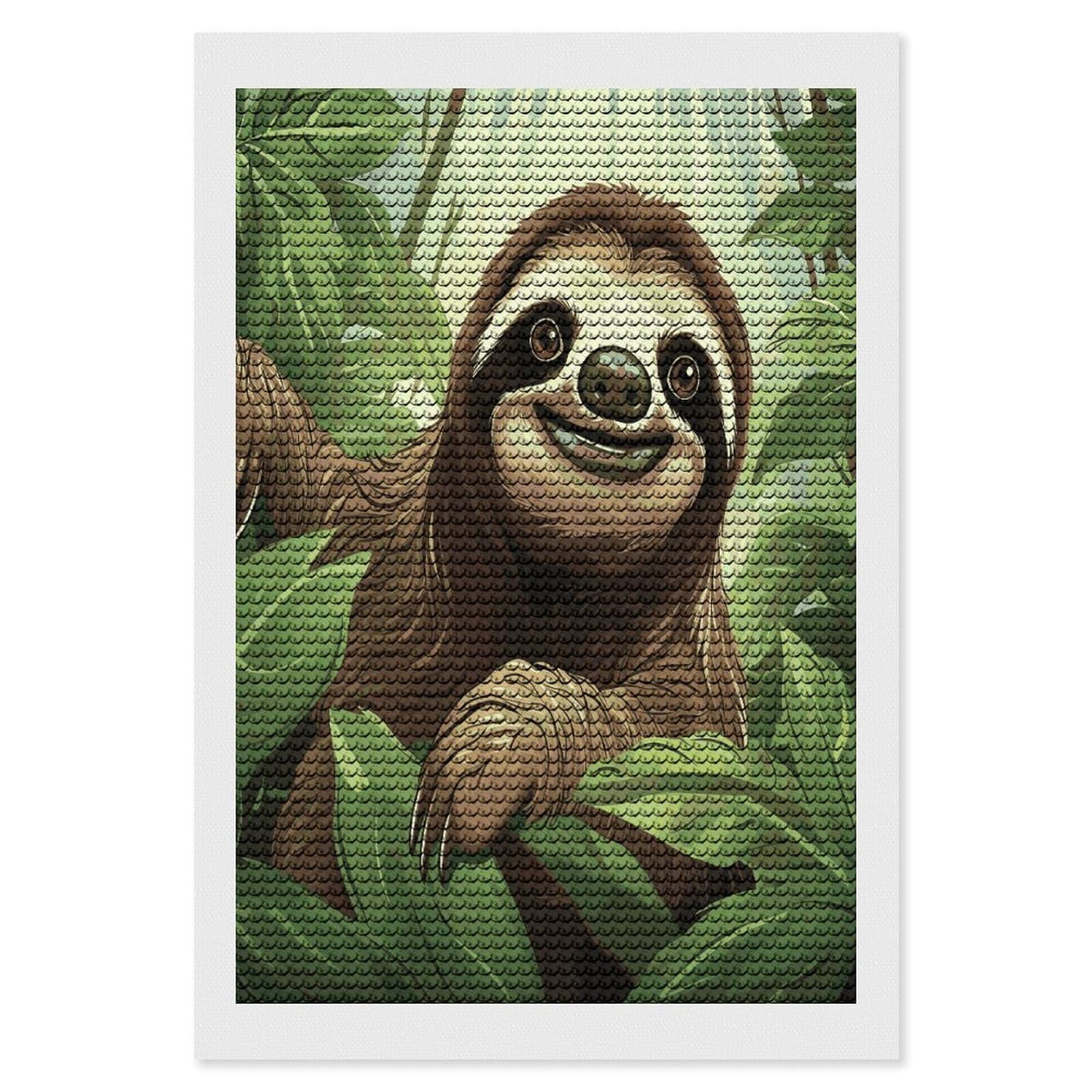 JTREHY Sloths Background Diamond Art Kits Personalized DIY Round Diamond Painting Kits for Beginner Full Drill Diamonds Dots Paintings for Adults Gem Art Crafts Home Decor