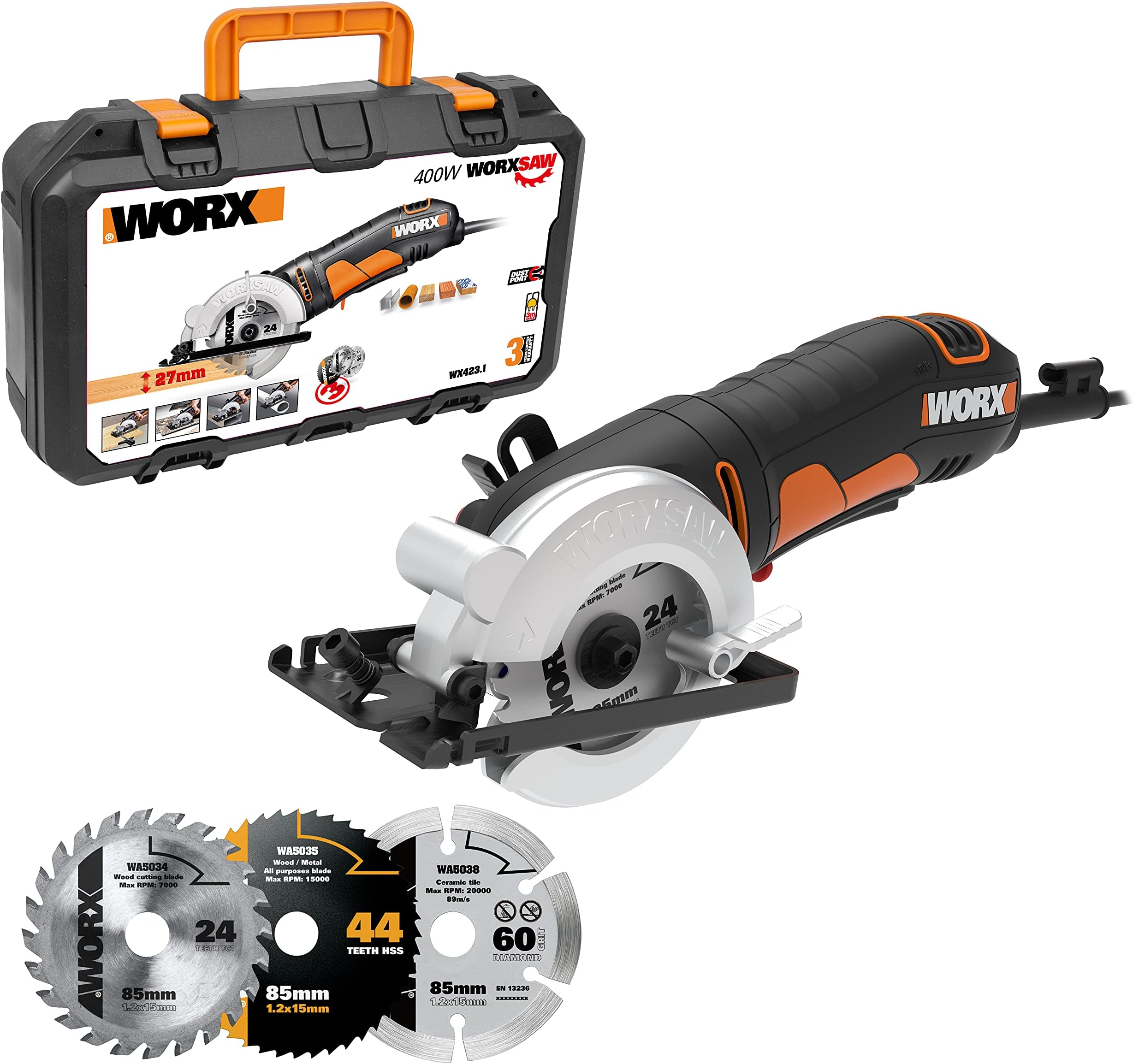 WX423.1 85mm 400W Compact Circular Saw Worx Saw