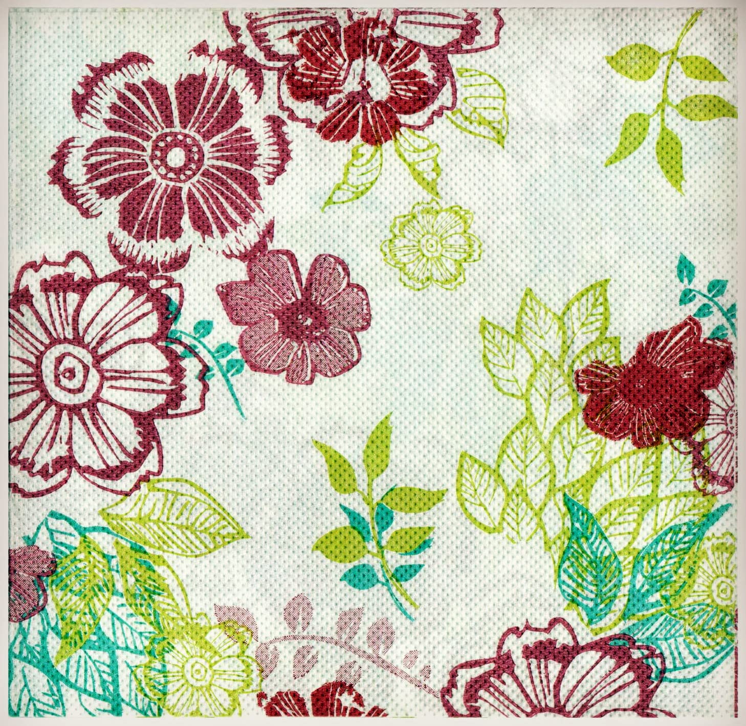 Photo 1 of 40pcs Floral Paper Napkins Watercolor Floral Guest Napkins Vintage Wild Flower Disposable Hand Towels Flower Decorative Paper Guest for Bathroom Wedding Birthday Party (Romantic 30)