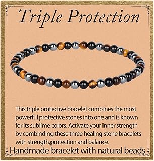 LPBeads Natural Gemstone Stretch Bracelet
