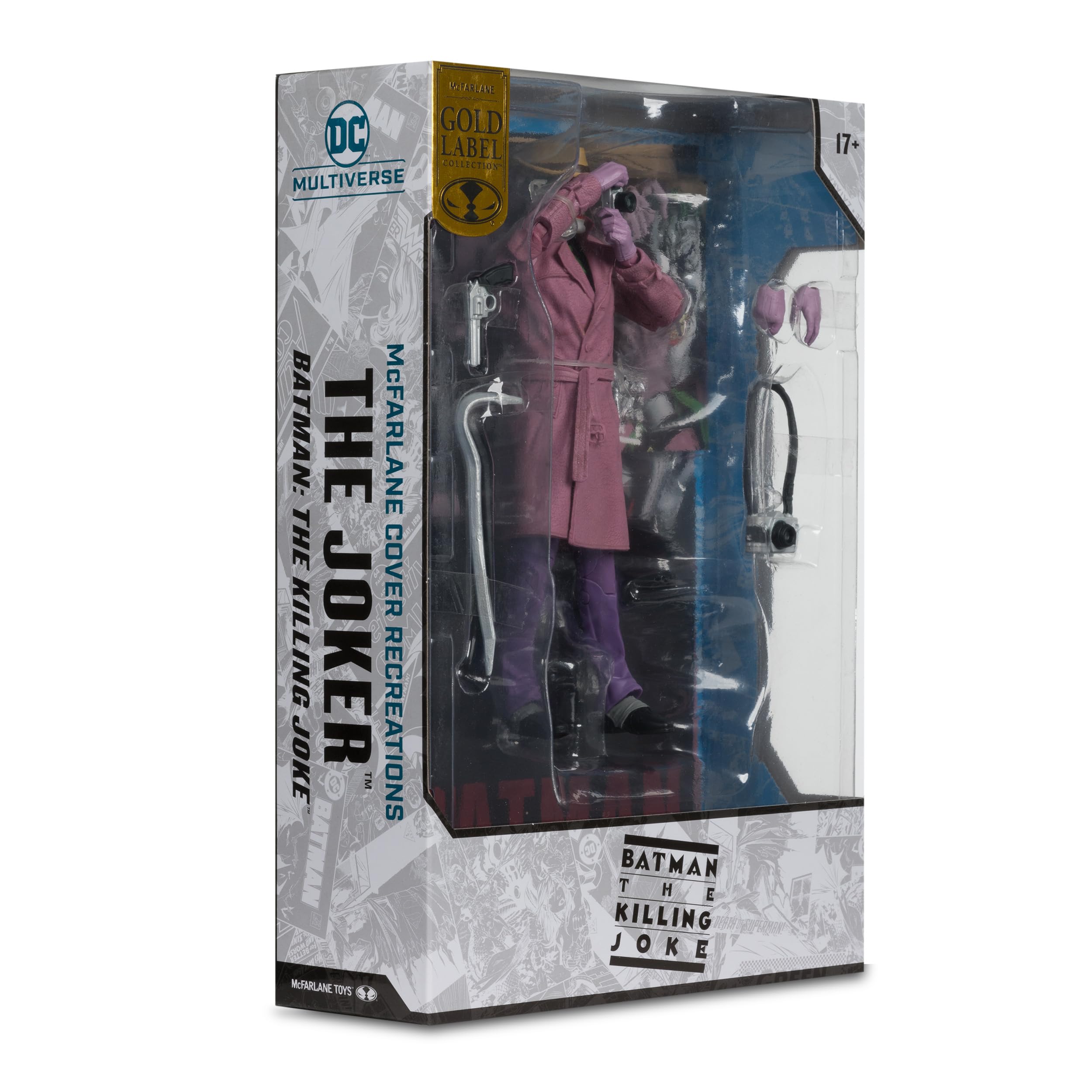 McFarlane DC Multiverse Cover Recreations - Figura de acción de The Joker (Batman: The Killing Joke) (Gold Label), 18 cm