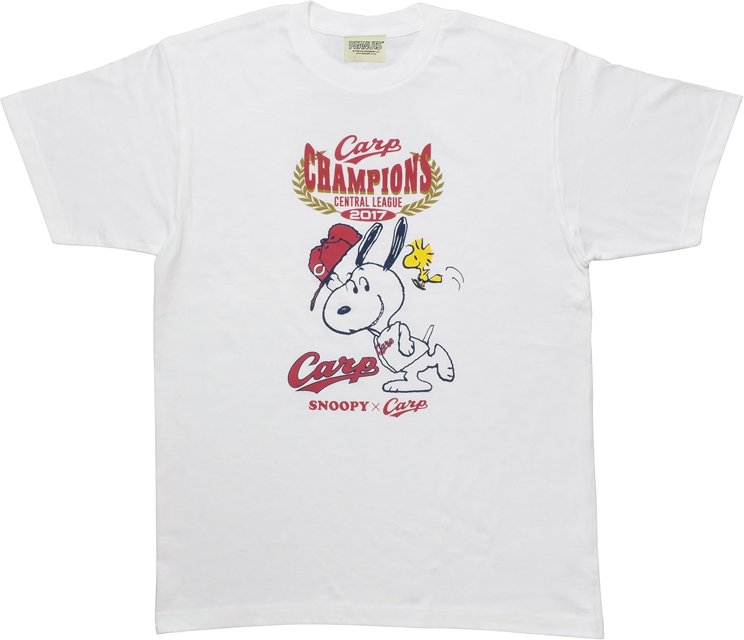 広島東洋カープ 2017セ リーグ優勝記念 スヌーピー Carpコラボ Tシャツ ホワイト L レッツ Let S Tシャツ カットソー Amazon