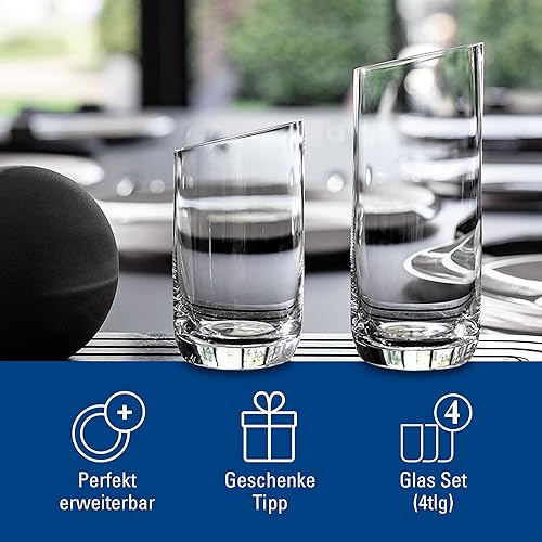 Miniatura 5 de Villeroy&Boch Villeroy & Boch-NewMoon - Juego de vasos de 4 piezas, elegante, moderno, inclinado, cristal de cristal, transparente, apto para