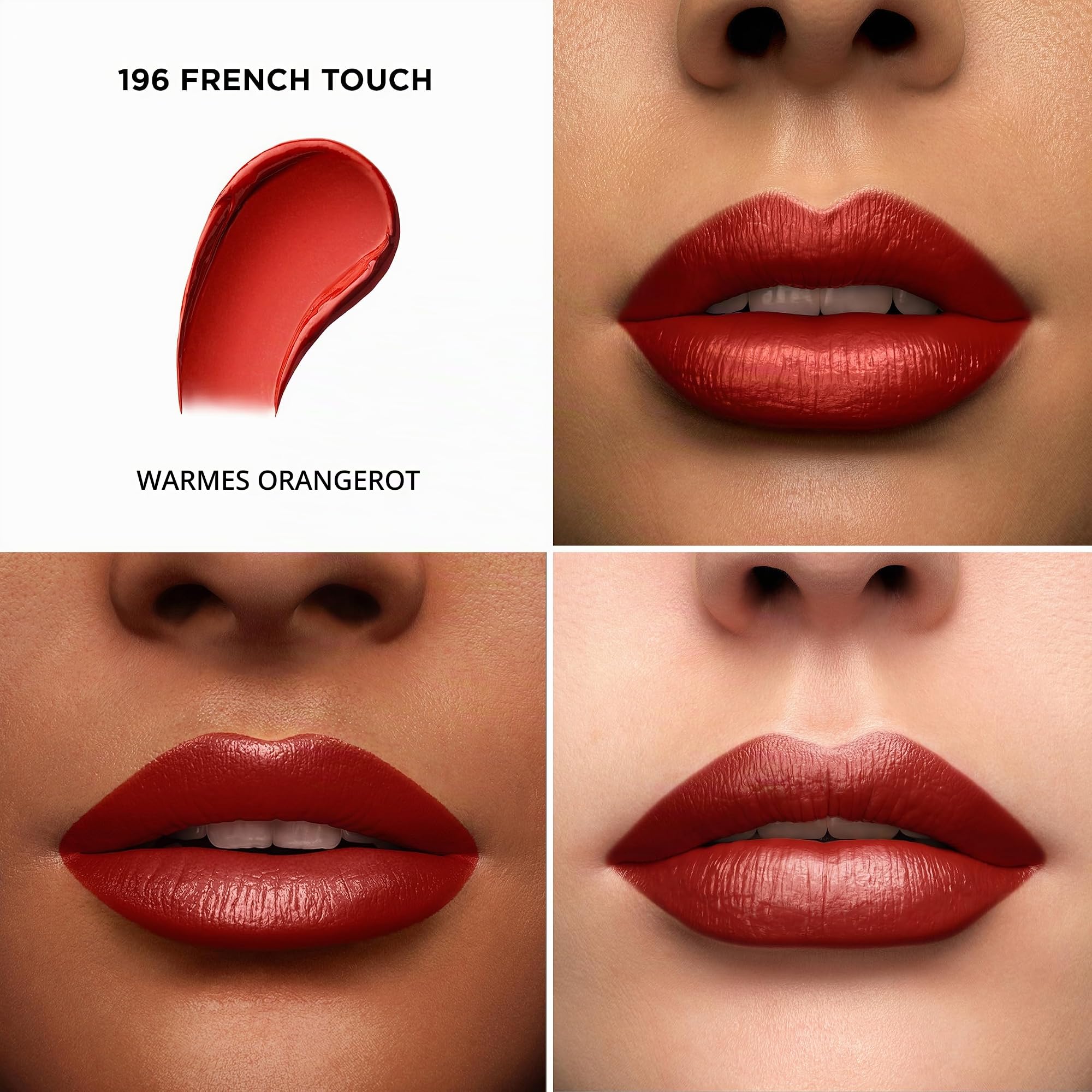 Lancôme L'Absolu Rouge Cream Lippenstift, 196 French-Touch, feuchtigkeitsspendende Formel, für geschmeidige Lippen, kombinierbar mit Lip Liner und Lipgloss, 4,5g