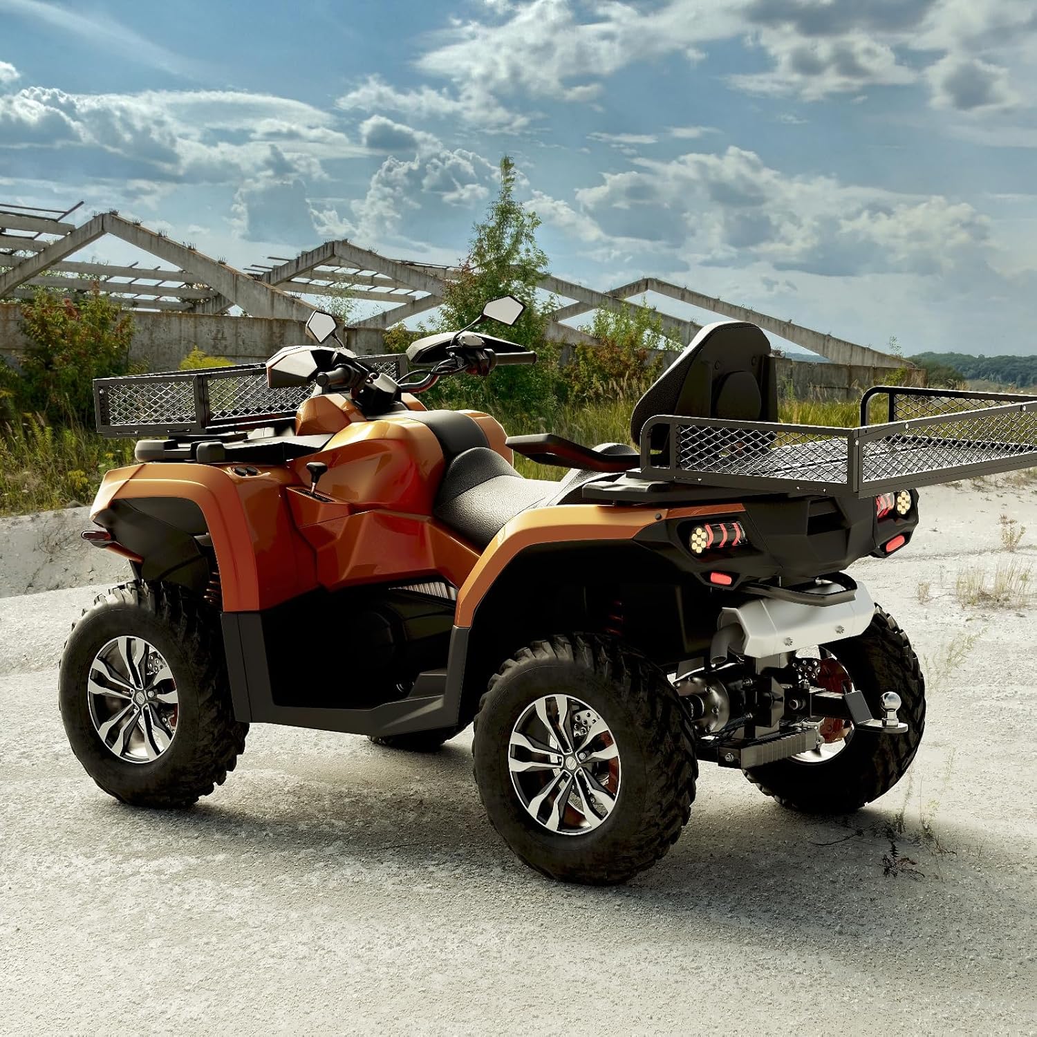 HECASA Universal Front Rear Cargo Basket Compatible with ATV Drop Storage Rack Cargo Carrier Steel