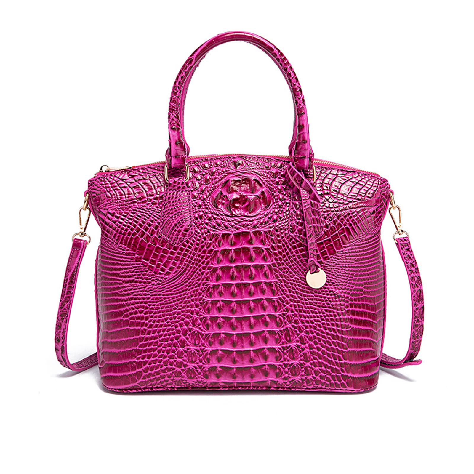 NICOLE & DORIS Sac à Main Femme Crocodile Sac Bandoulière Cuir Verni Sac Fourre Tout Mode Sac D'épaule Elégante Sac Rétro pour Le Travail Shopping Voyage