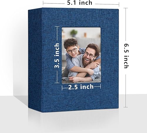 Miniatura 31 de Vienrose Álbum de fotos pequeño de 4 x 6 pulgadas, paquete de 2 mini libros de fotos con cubierta de lino, 26 páginas con capacidad para 52 Negro