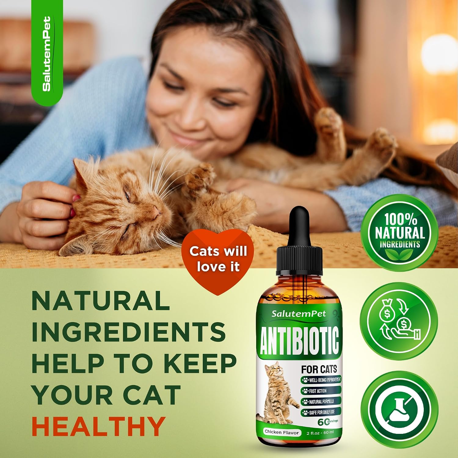 Best Cat Antibiotic -⁤ Natural Supplement for ​Infections ‌& Allergies Review
