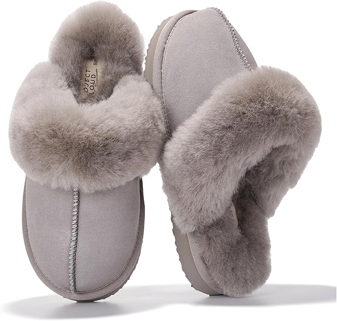 Project Cloud Genuine Leather Slippers for Women Footwear with Real Sheep Wool Lining Womens Clogs & Mule - Non-Slip Indoor/Outdoor Scuff Womens Slippers with Memory Foam Insole (Henka)