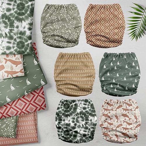 Miniatura 2 de Mama Koala Pañales de tela para bebé 3.0 con paquete de 6 insertos, con 2 unidades de forro reutilizable para cubos