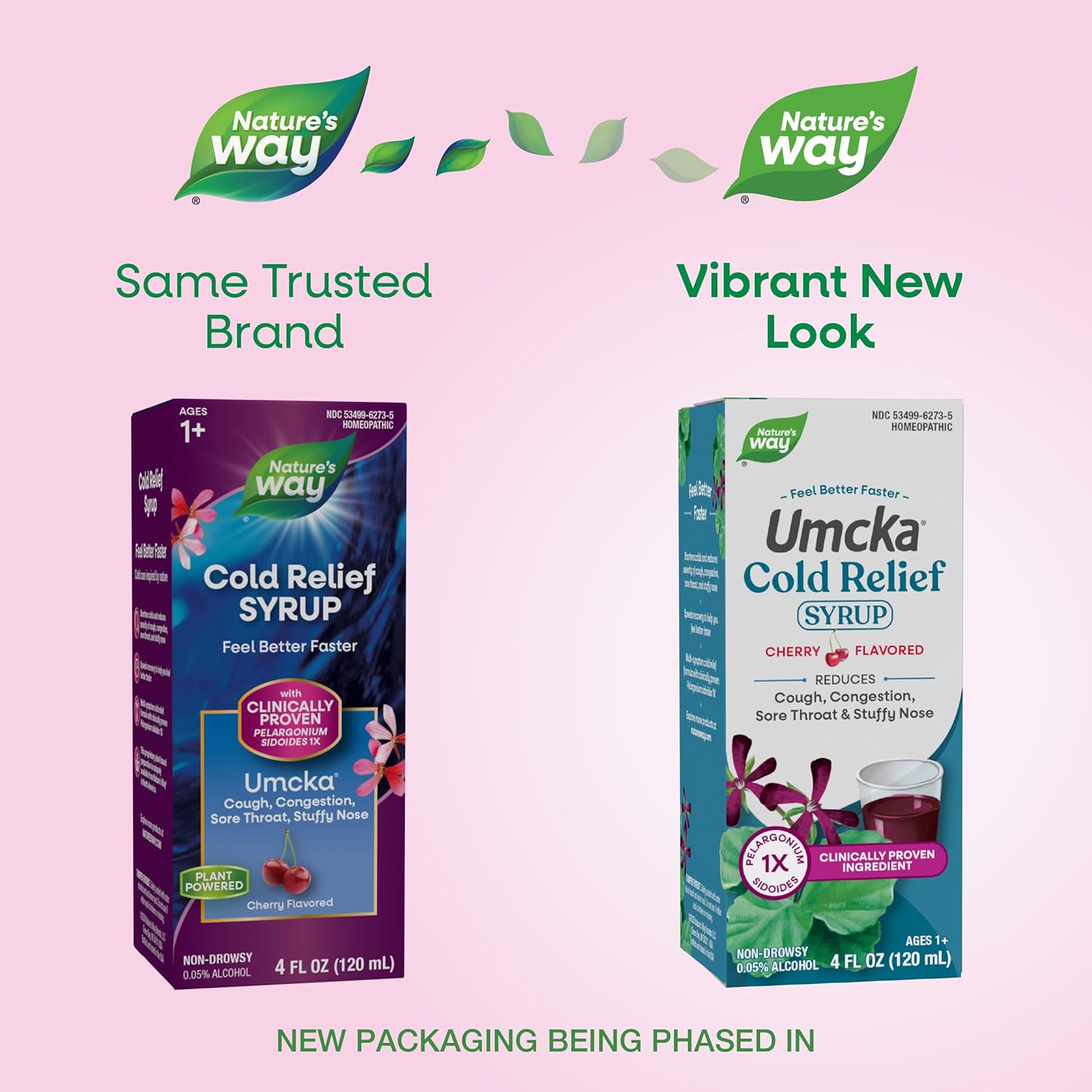 Nature's Way Umcka Cold Relief Syrup, Shortens Duration & Reduces Severity, Multi-Symptom Cold Relief, Homeopathic, Phenylephrine Free, Non-Drowsy, Cherry Flavored, 4 Fl Oz (Packaging May Vary) - Image 2