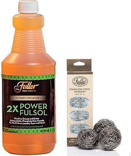 Fuller Brush Fulsol 2X Kit de desengrasante eléctrico con esponjas de acero inoxidable