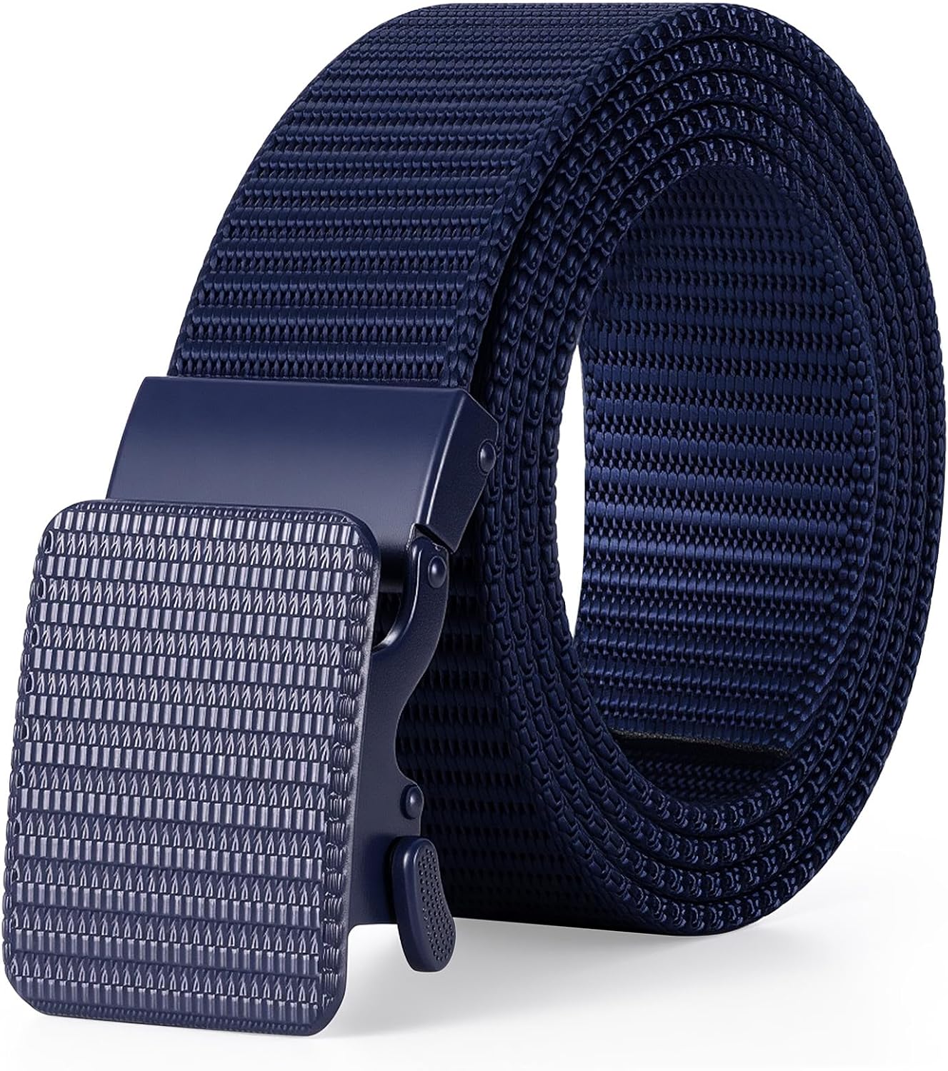 JASGOOD Men’s Ratchet Belt,Heavy-Duty Nylon Web Work Belt with Automatic No-Hole Buckle for Jeans,Golf