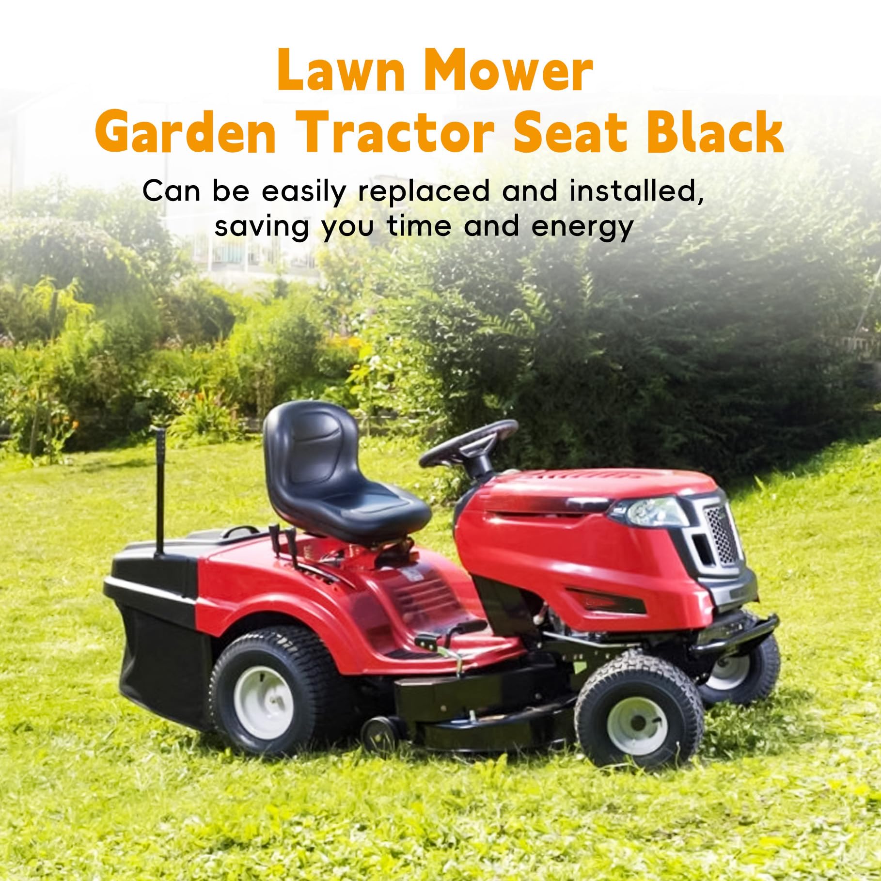 Universal Lawn Mower Seat, Tractor Seat With Back Rest Universal PU Leather Tractor Seat Drain Hole Water Resistant Adjustable Rails Loader Tractor Loader Universal Lawn Mower Seat, Tractor Seat With Back Rest Universal PU Leather Tractor Seat Drain Hole Water Resistant Adjustable Rails Loader Tractor Loader