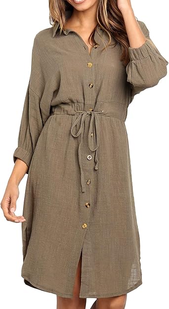 amazon button down dress