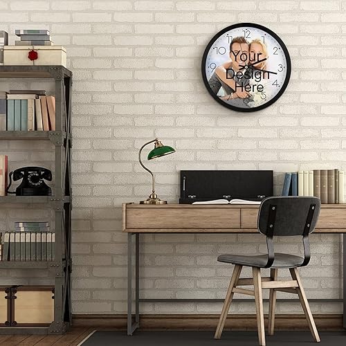 Miniatura 5 de Reloj de pared personalizado, reloj de pared personalizado con fotoimagen, texto, reloj sin tictac, reloj de pared digital personalizado, regalo