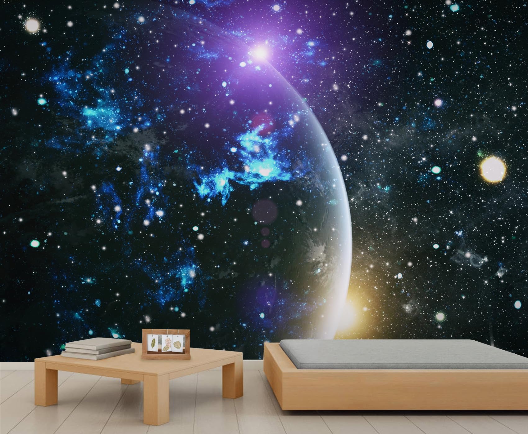 Galaxy Space Wall Murals Solar System Starry Murals Night Sky Stars Milky Way Wallpaper Art 3D Wallpaper for Living Room Bedroom Children's Room 430 x 300 cm