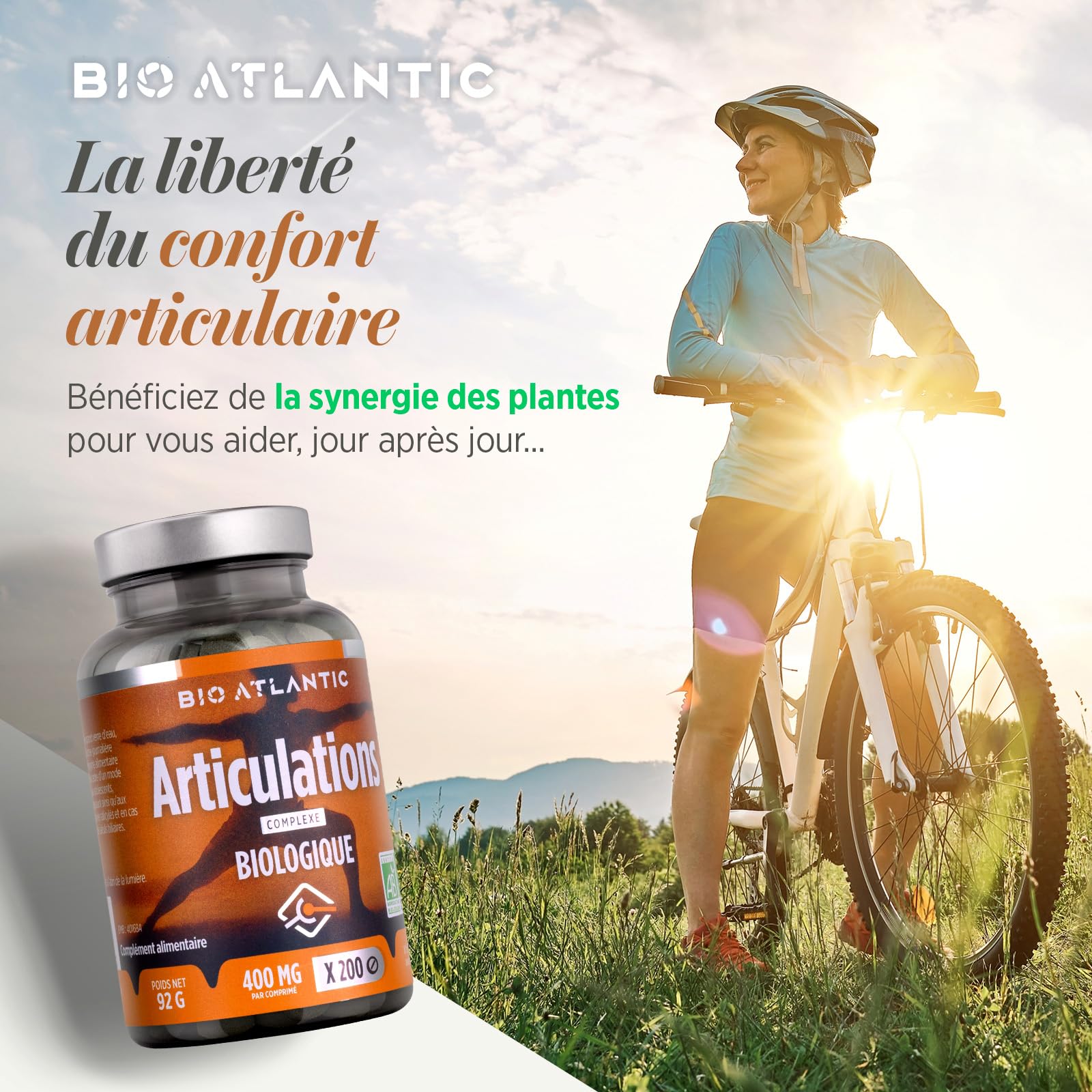 Articulation Bio 400 mg – 200 Comprimés - Prêle, Reine des Prés et Harpagophytum - Maintenir la Santé Articulaire.