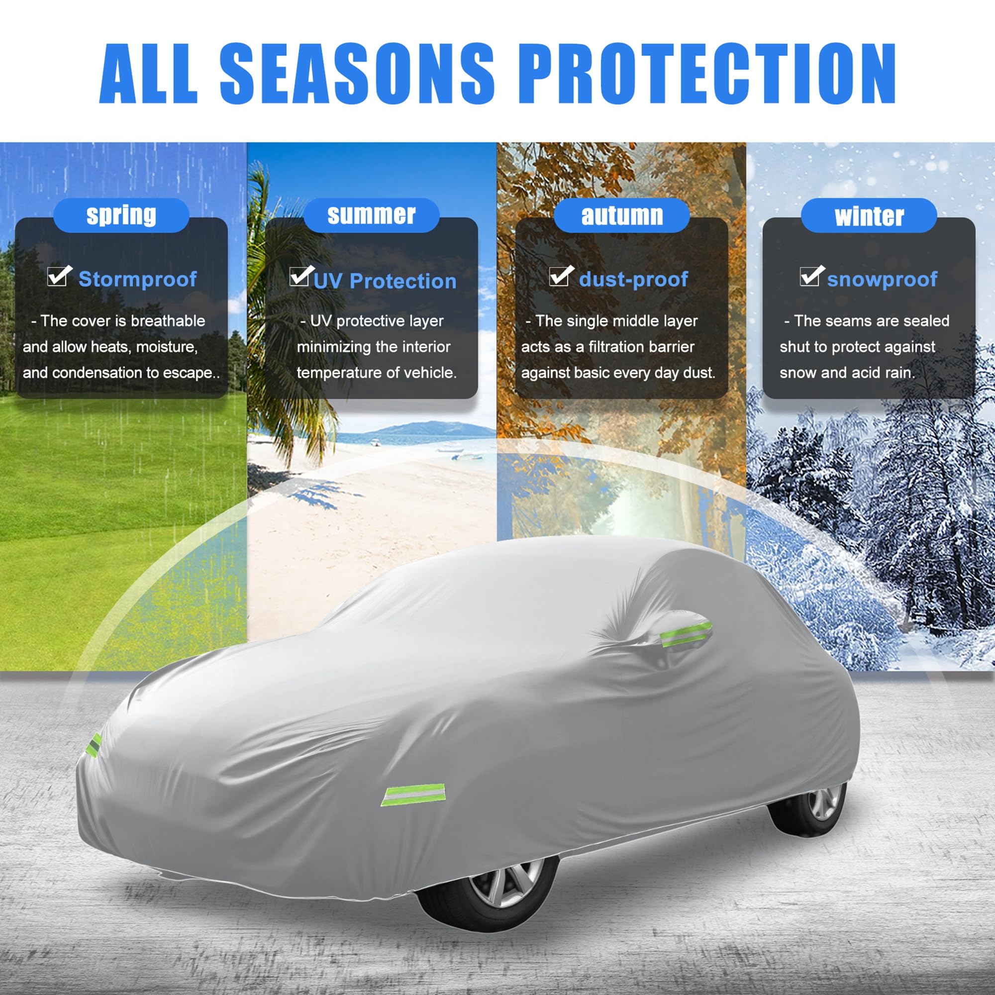 X AUTOHAUX for Volkswagen New Beetle Cover Car Cover for Volkswagen New Beetle 1998-2019 Outdoor Full Car Cover — view 2