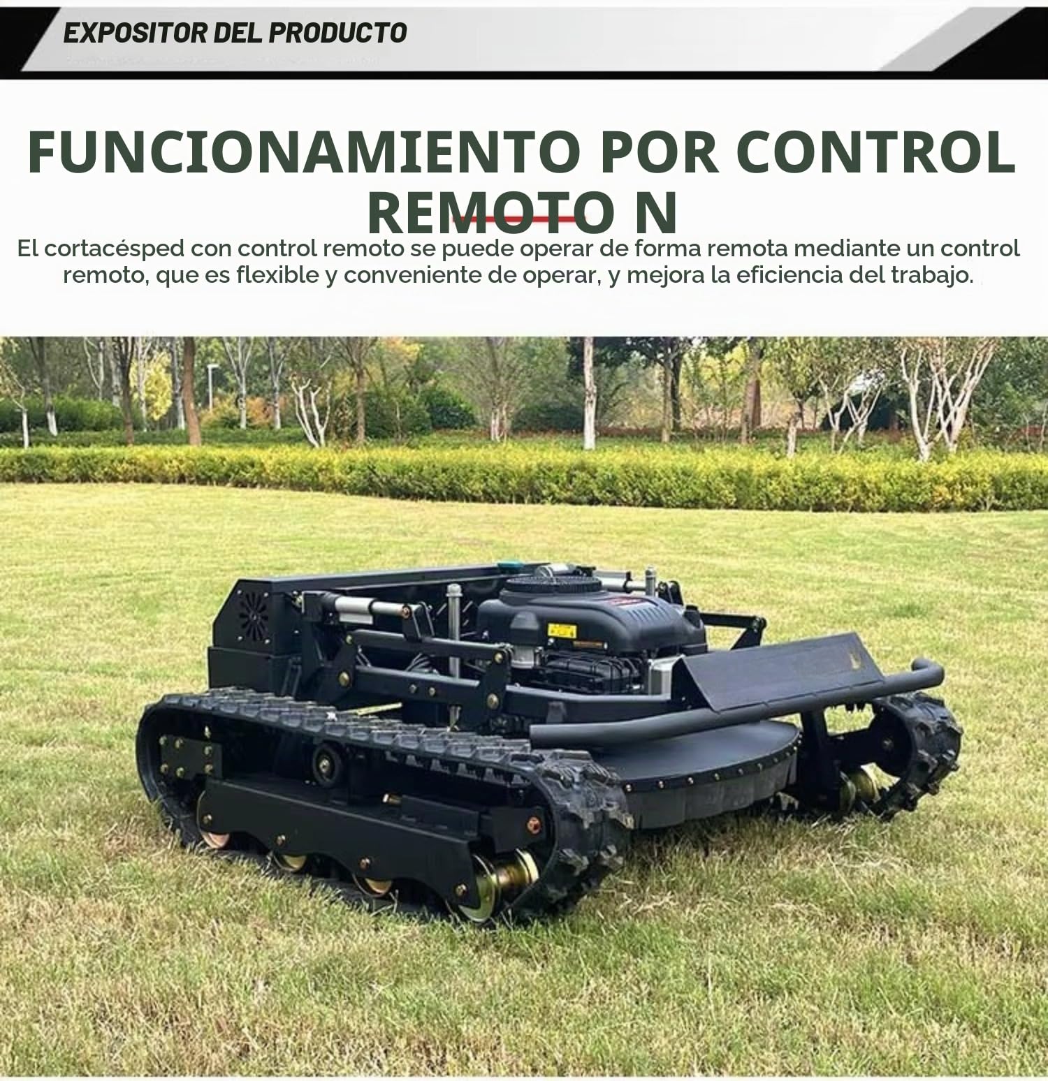 Ancho de corte de 900 mm, diseño de oruga autopropulsada, control remoto inteligente, robot de corte de césped, cortador de césped inteligente, cuidado automático del césped