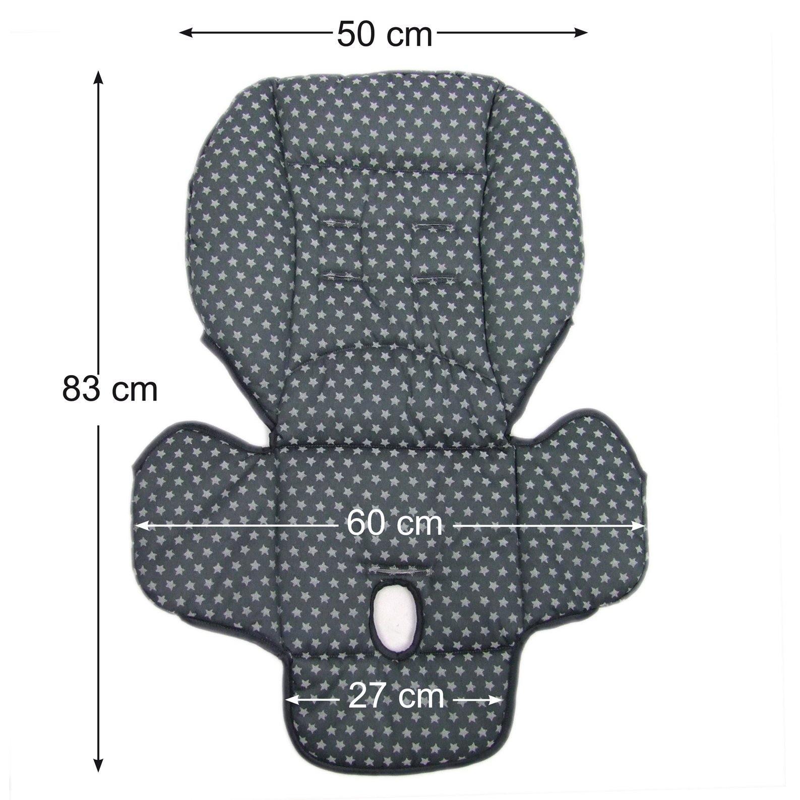 BambiniWelt - Rivestimento di ricambio per cuscino Peg Perego Prima Pappa Diner Stelline (stelle grigie scuro)
