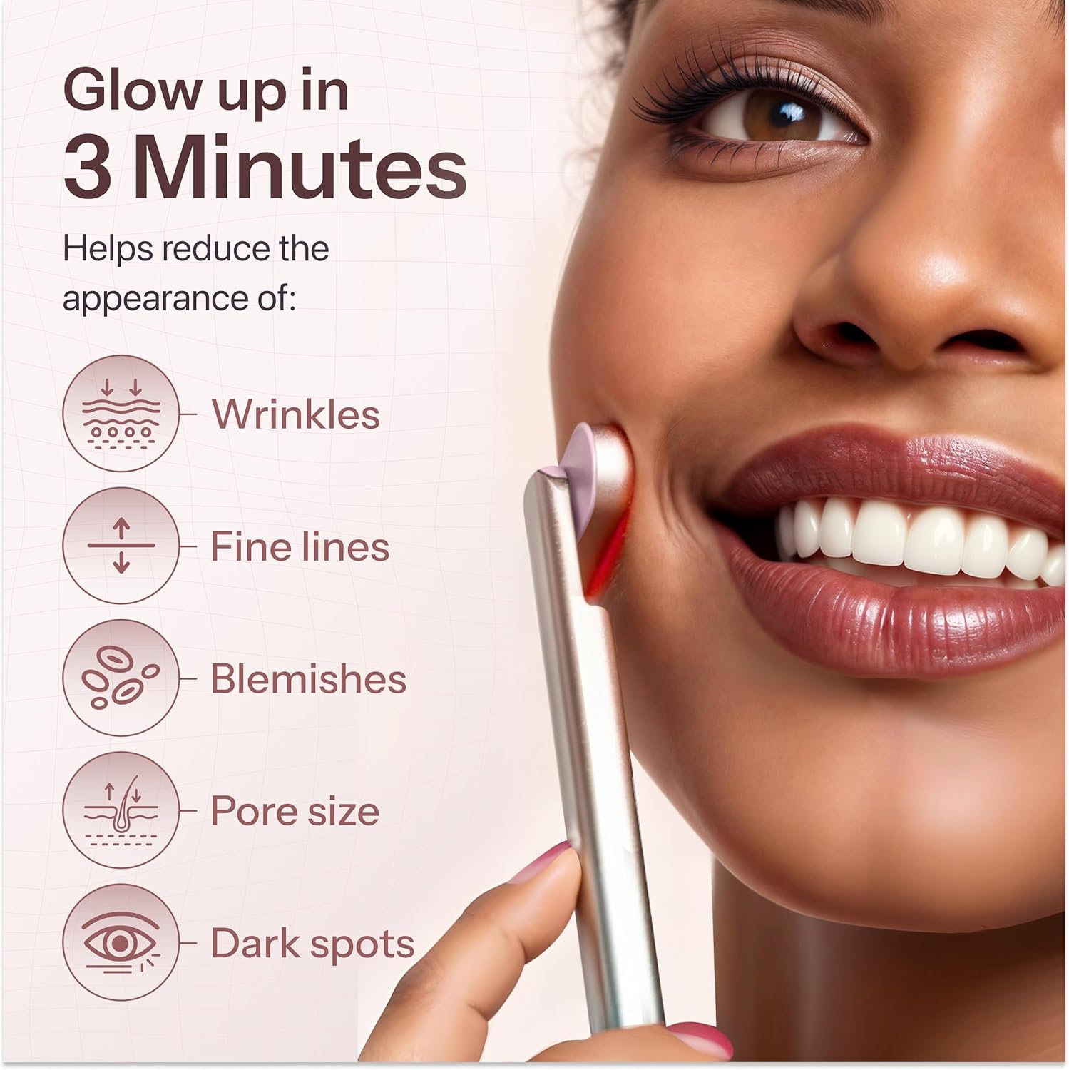 Red Light Therapy Wand for Face – 4-in-1 Device with Travel Case - Adjustable Head - Red & Blue LED - Soothing Massage - Portable Skin Care Tool for Anti-Aging, Glow & Firmness - Image 2