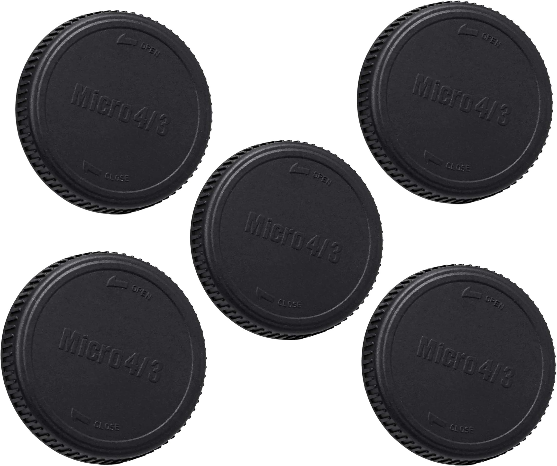 (5 Packs) M43 Rear Cap, MFT Rear Lens Cover, Rear Lens Cap M43, Micro Four Thirds Lens Back Cap, Compatible with Panasonic Lumix/Olympus Micro 4/3 Mirrorless Camera Lens