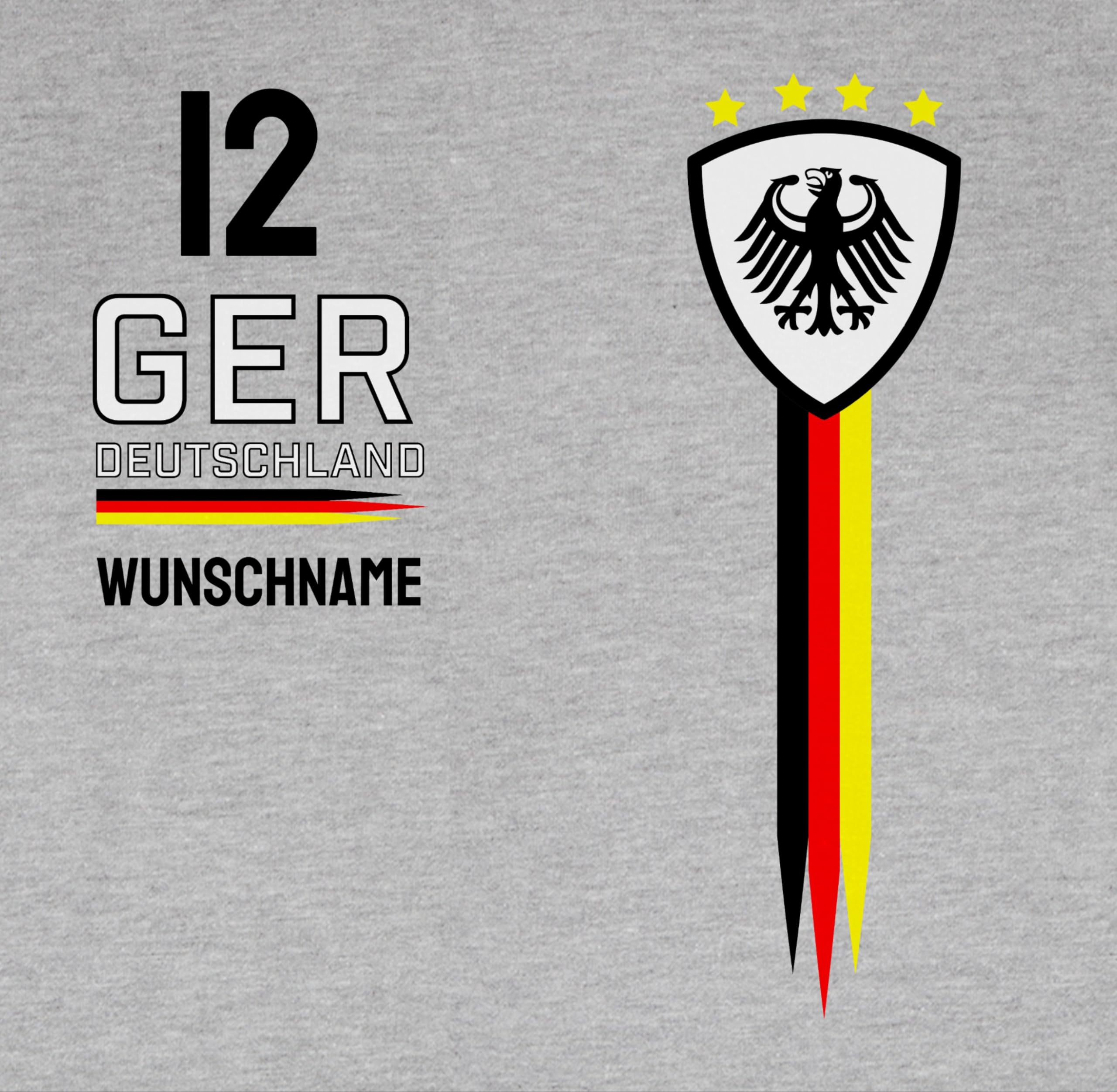 Geschenk mit Namen personalisiert by Shirtracer - Pullover Herren Frauen Hoodie Kontrast zweifarbig - 2026 Fussball Fanartikel - Deutschland WM Trikot Farben
