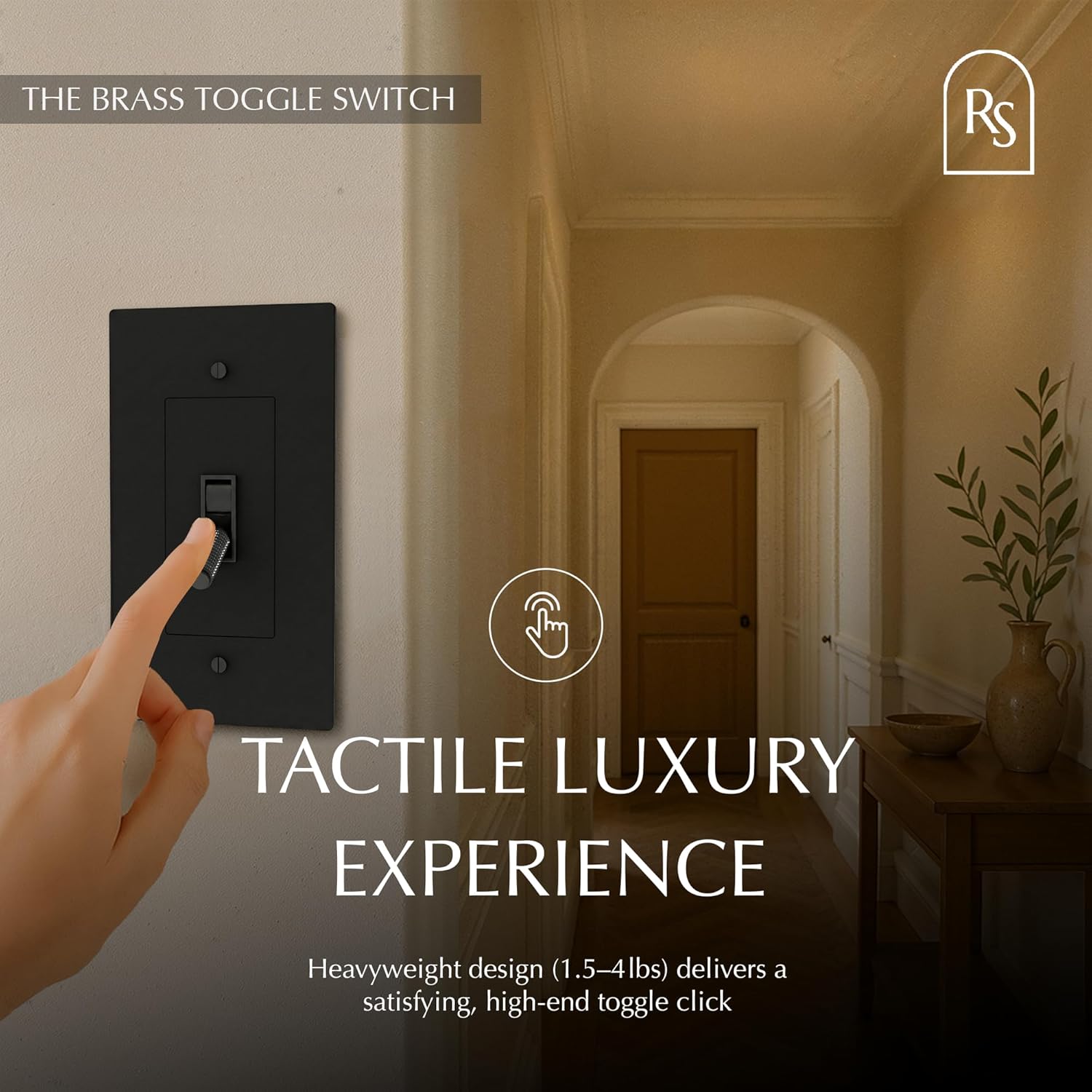 Brass Toggle Light Switch – 120 VAC - Retro Light Switch Cover Plate – Polished Antique Brass Wall Plate with Solid Lever – Decorative Light Switch for Home & Living – Fits US Boxes – UL Listed