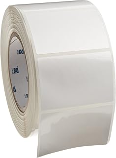 Brady THT-19-483-1 3" Width x 2" Height, B-483 Ultra Aggressive Polyester, Gloss Finish White Thermal Transfer Printable Label (1000 per Roll)