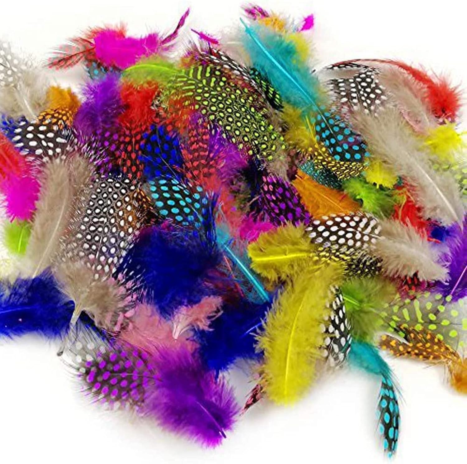 JPSOR 120pcs Feathers for Craft Colorful Spotted Craft Feathers, 36