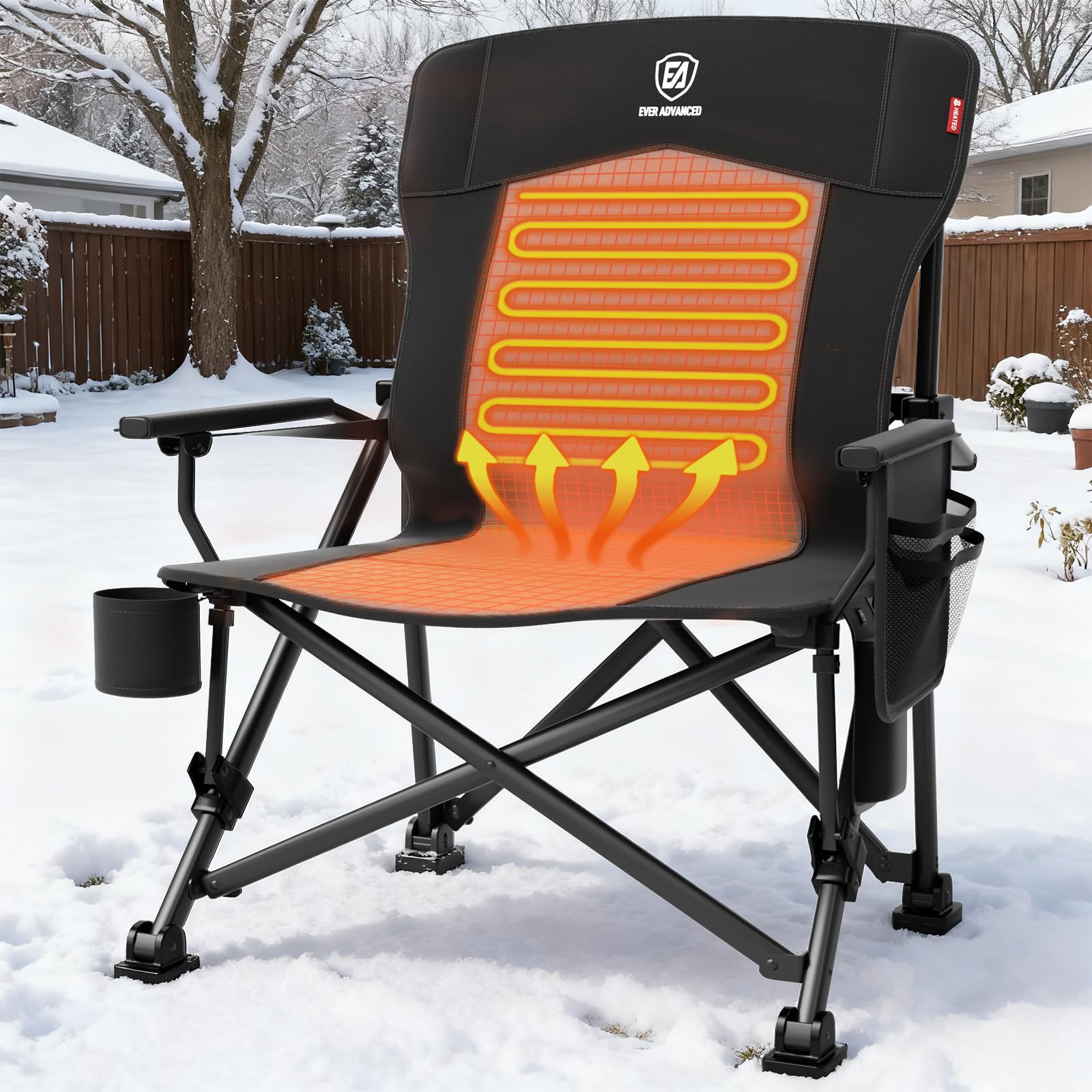 Amazon.com: EVER ADVANCED Heated Oversized Foldable Camping Chair