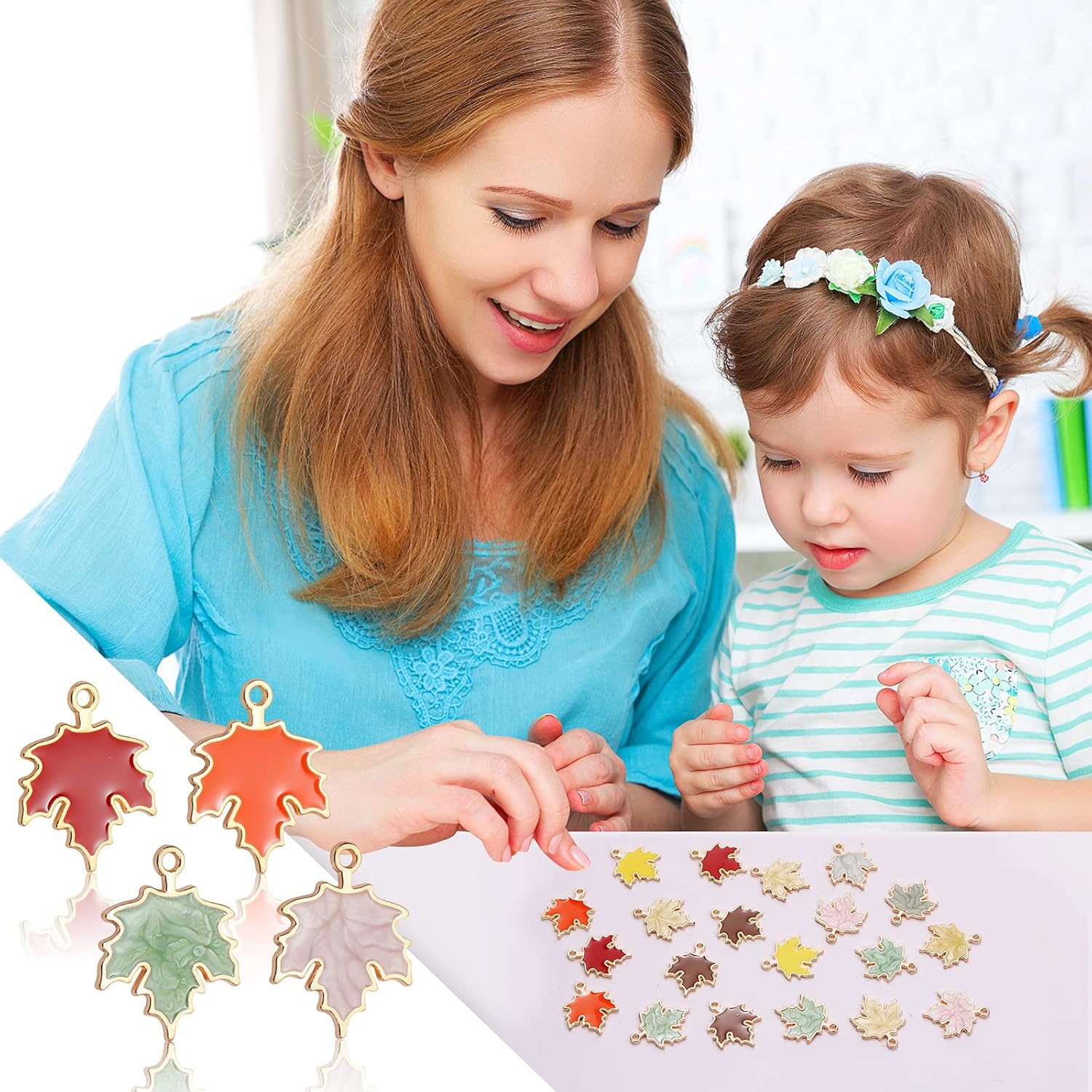 64 Pieces Fall Maple Leaf Charm Pendants for Thanksgiving Necklace Bracelets Earring Keychain Making Autumn Maple Leaf Designs for DIY Craft Jewelry Making Accessory, M-31 - Image 7