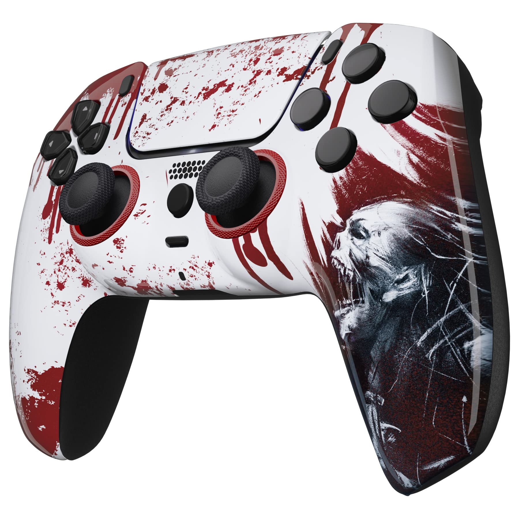 eXtremeRate Luna Cover Ricambio per ps5 Controller,Custodia Copertura Frontale Scocca Shell Ridisegnato&Touchpad&Anelli Compatibile con ps5 Joystick BDM 010/020/030/040/050-Zombie