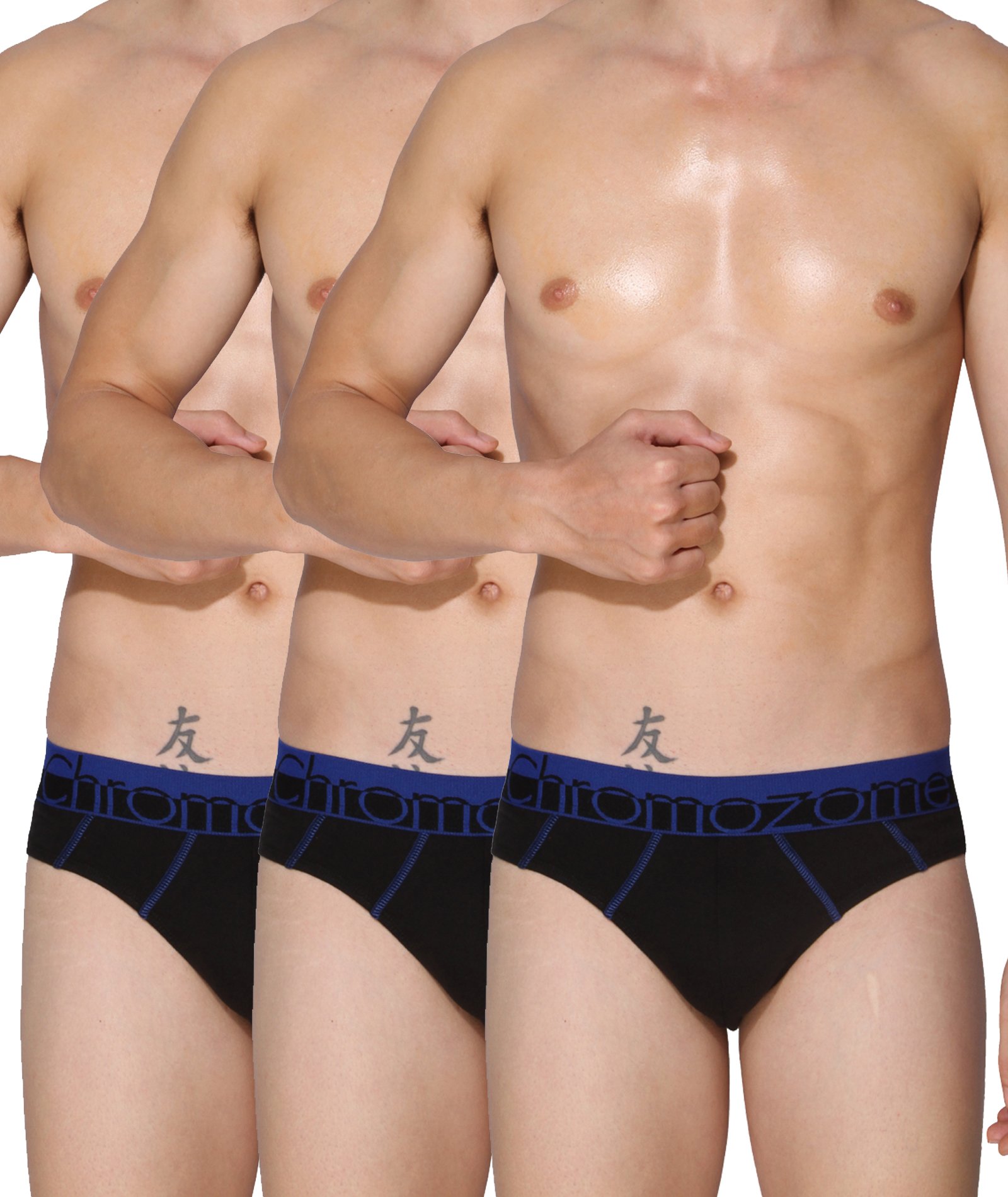 Chromozome Mens Brief (Pack of 3) underwear in premium cotton soft fabric, modern comfort fit, in fashion colors