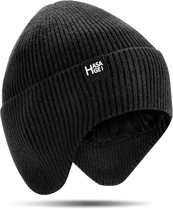 HASAGEI Ear Protection Beanie Hats for Men & Women - Warm Winter Knit Hats for Outdoor Hiking, Skiing, Running, Dog Walking