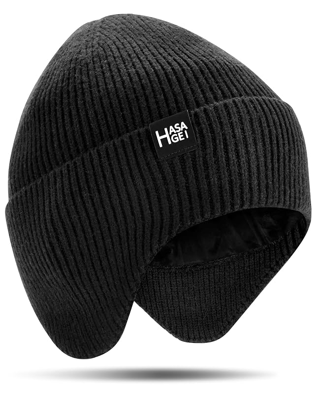 HASAGEI Ear Protection Beanie Hats for Men Women - Warm Winter Knit Hats for Outdoor Hiking Skiing Running