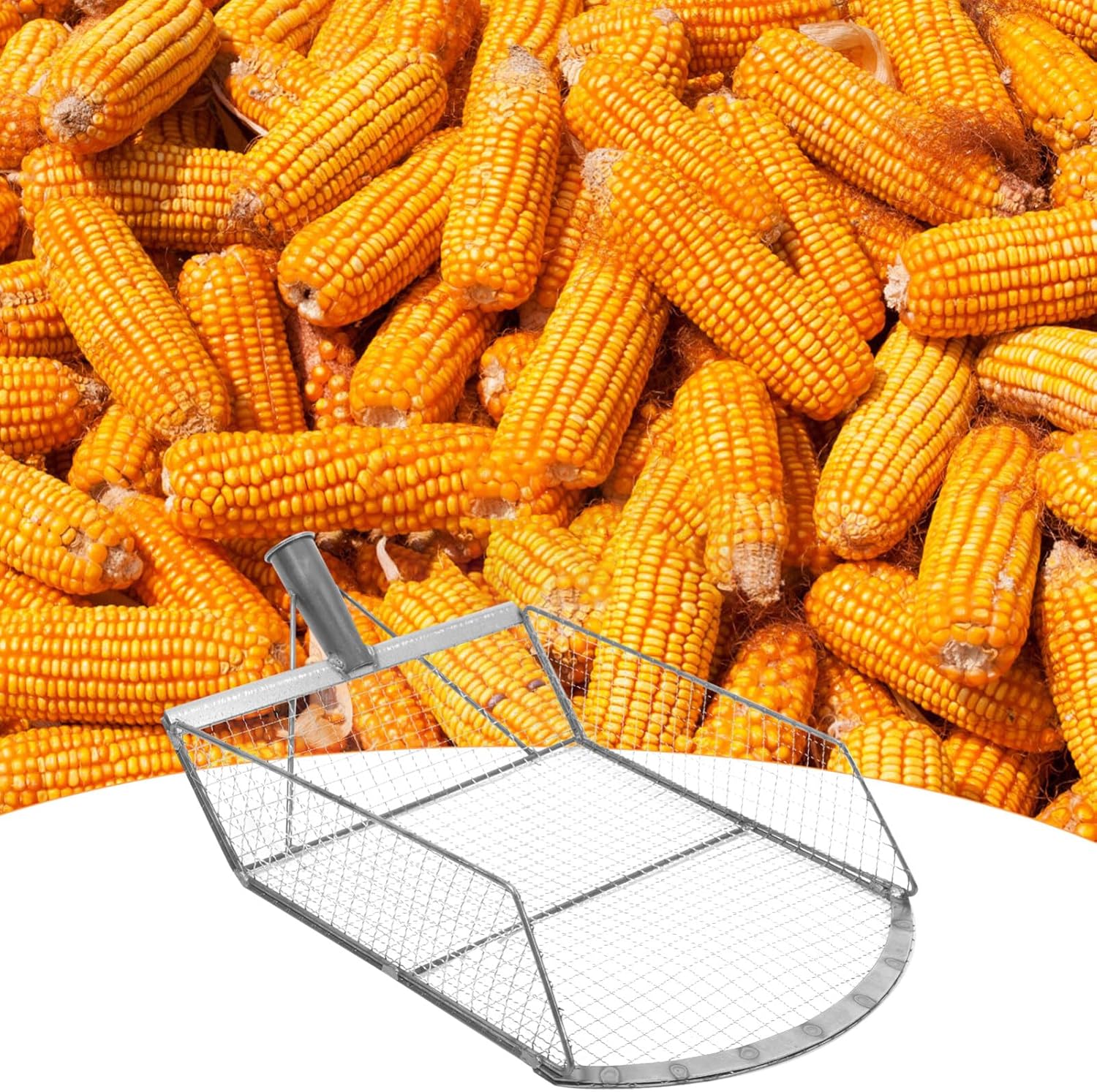 Grain Shovel Scoop Replacement Harvest Sieve Maize Corn Scoop Drain Spade Shovel Sand Sifting Garden Sieve Trowel for Garden Farm Poop